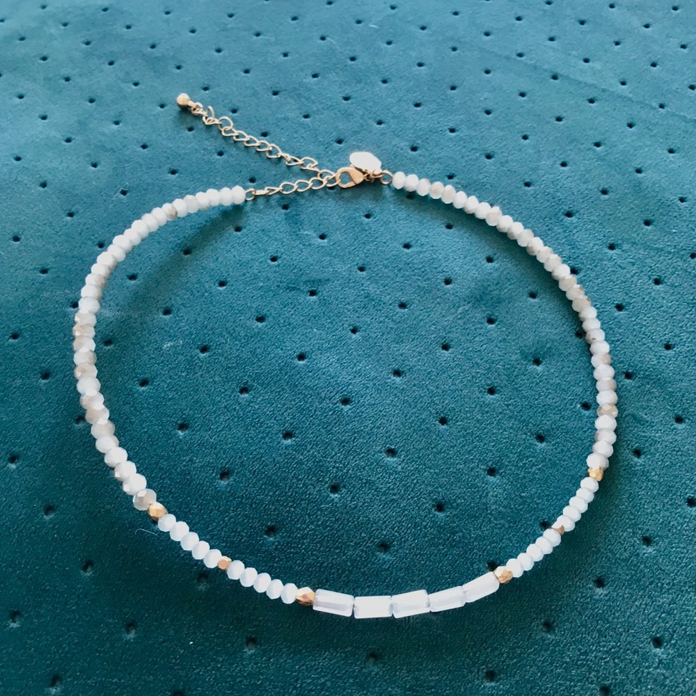 Gold & Mint Beaded Choker